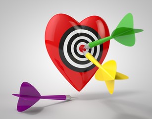 Heart with a target and darts