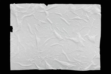 Wet crumpled glued paper background or texture