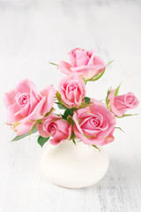 Fresh flowers bouquet of pink roses