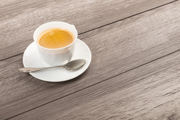 Coffee Cup on Wooden Table