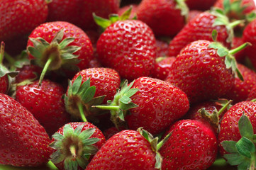 Heap of strawberries close-up