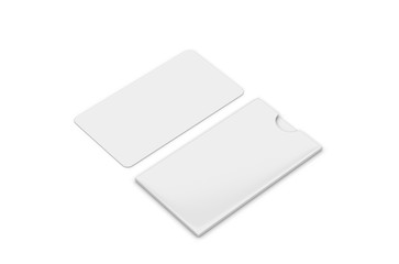 White blank rounded corner card for brochure, leaflet, gift card, flyer, invitation, coupon and credit card. Mock up template on isolated white background, 3d illustration