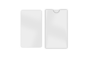 White blank rounded corner card for brochure, leaflet, gift card, flyer, invitation, coupon and credit card. Mock up template on isolated white background, 3d illustration