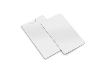 White blank rounded corner card for brochure, leaflet, gift card, flyer, invitation, coupon and credit card. Mock up template on isolated white background, 3d illustration