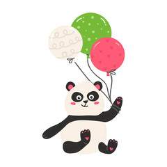 Cute poster with panda bear