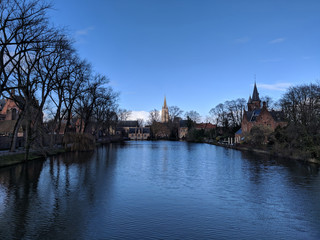 Fototapeta na wymiar Lake of Love, Minnewater, Bruges, Belgium