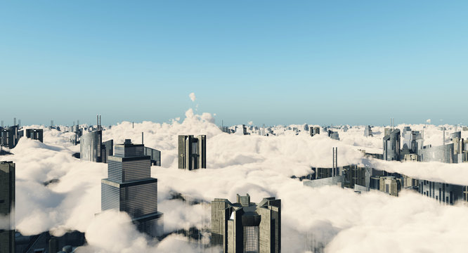 Wolken über einer Megastadt