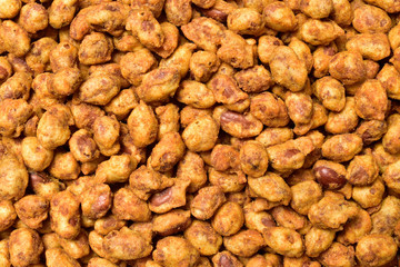 Fototapeta na wymiar top view of coated peanuts namkeen, coated peanut background