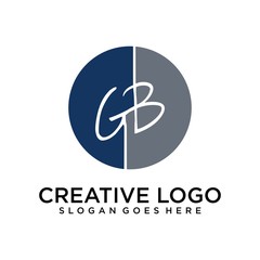 abstract initial letter G B logo design template
