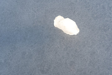 White ice on the background of the ice surface