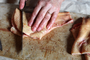 Cou de canard farci, foire au gras