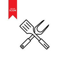 Spatula icon vector. Simple design on white background.