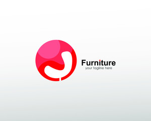 abstract furniture logo. modern template. simple and unique logo. isolated white. for companies and graphic design. logo icon of chair, lamp, table, wardrobe. illustration vector