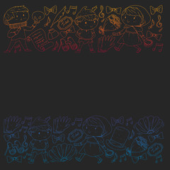 Illustration of a Children's Performing on Stage. Theatre with kids