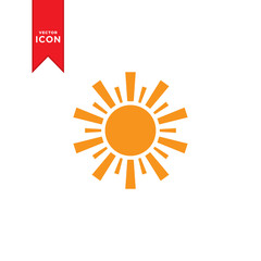 Sun icon vector. Simple design on white background.