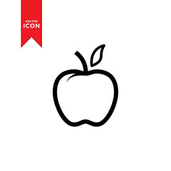 Apple icon vector. Fruit simple design apple on white background.