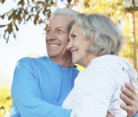 Portrait of beautiful senior couple in the park