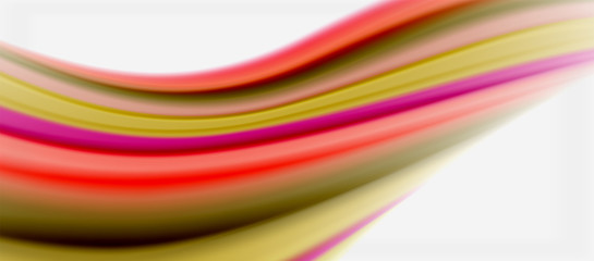 Wave lines abstract background, smooth silk design with rainbow style colors. Liquid fluid color waves. Vector Illustration