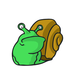 Un caracol grande y enfadado 