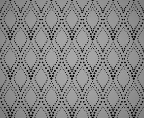 The geometric pattern with wavy lines, points. Seamless vector background. Black texture. Simple lattice graphic design