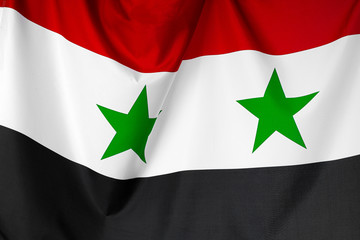 Photo of fabric Syria flag close up