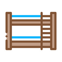 Bunk Bed Icon Vector. Outline Bunk Bed Sign. Isolated Contour Symbol Illustration