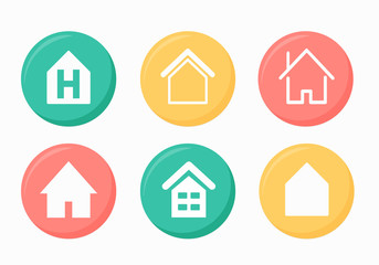 Home page. Collection of Home Button Icons. Set of signs for infographic, logo, app development and website design. Home icon