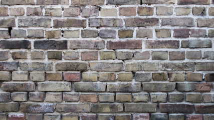 Texture of an ancient brick wall.