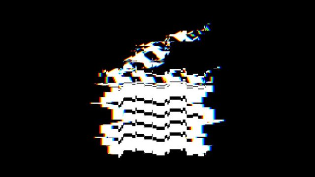 Clapperboard symbol. Glitch overlay. transition effect.