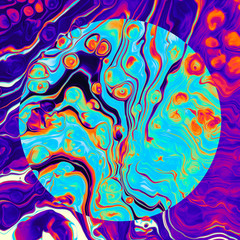 Trendy holographic fluid cover art