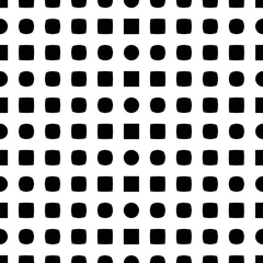 Seamless pattern. Geometric vector background. Transformation of a square into a circle.