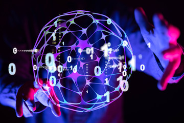 hand open in dark backgroubd