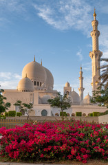 Fototapeta na wymiar Abu Dhabi, United Arab Emirates, November 16, 2019 : View of the famous Sheikh Zayed Grand Mosque.