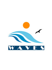 Waves  logo on a white background