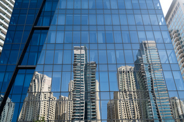 modern buildings in Dubai UAE close up and details