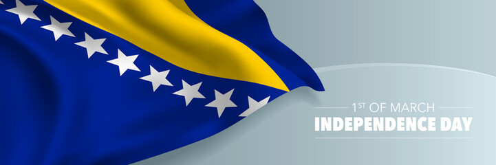 Bosnia and Herzegovina independence day vector banner, greeting card