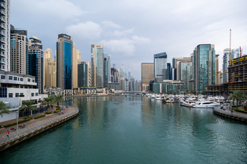 Fototapeta na wymiar Dubai Marina - Dubai Marina is a district in the heart of what has become known as 