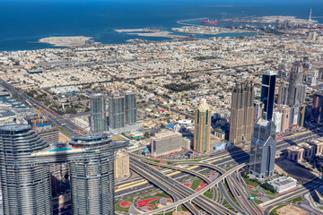 Naklejka na ściany i meble Dubai und das Meer von oben gesehen, Januar 2020