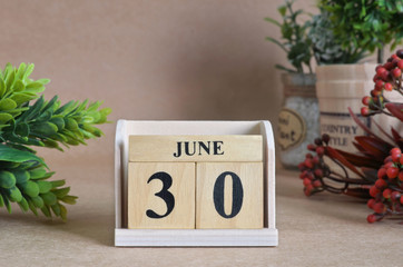 June 30, Vintage natural calendar.
