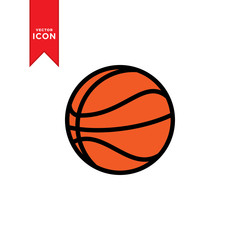 Basketball icon vector. Simple design on white background.