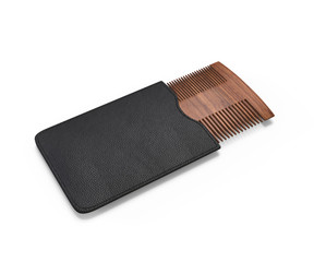 Blank Two Sided Hair And Beard Comb For branding. 3d render illustration.