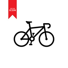 Fototapeta premium Bicycle icon vector. Simple design on white background.