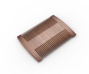Blank Two Sided Hair And Beard Comb For branding. 3d render illustration.