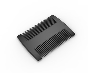 Blank Two Sided Hair And Beard Comb For branding. 3d render illustration.