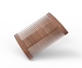 Blank Two Sided Hair And Beard Comb For branding. 3d render illustration.