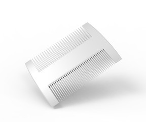 Blank Two Sided Hair And Beard Comb For branding. 3d render illustration.