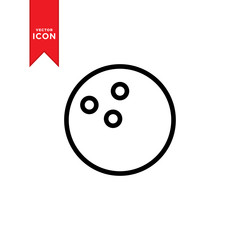 Bowling ball icon vector. Simple design on white background.