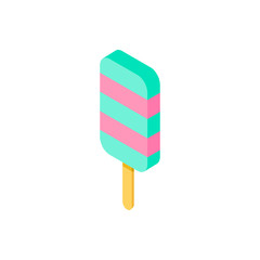 Ice cream isometric icon on white background Created For Mobile, Web, Decor, Print Products, Applications. Vector illustration
