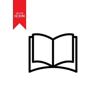 Book icon vector. Simple design on white background.