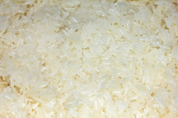 Newly cooked sticky rice,Sticky rice from Thailand